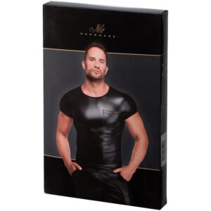 Noir Handmade H084 Plus size-T-shirt i wetlook - 3XL
