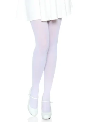 Nylon Opaque Pantyhose White O/S Strumpbyxor