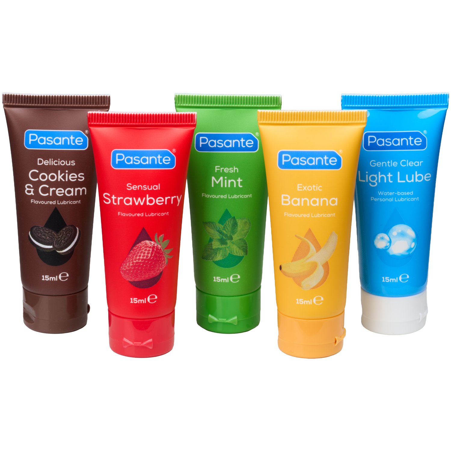 Pasante Lubes Selection Vattenbaserat Glidmedel 5 x 15 ml - Klar