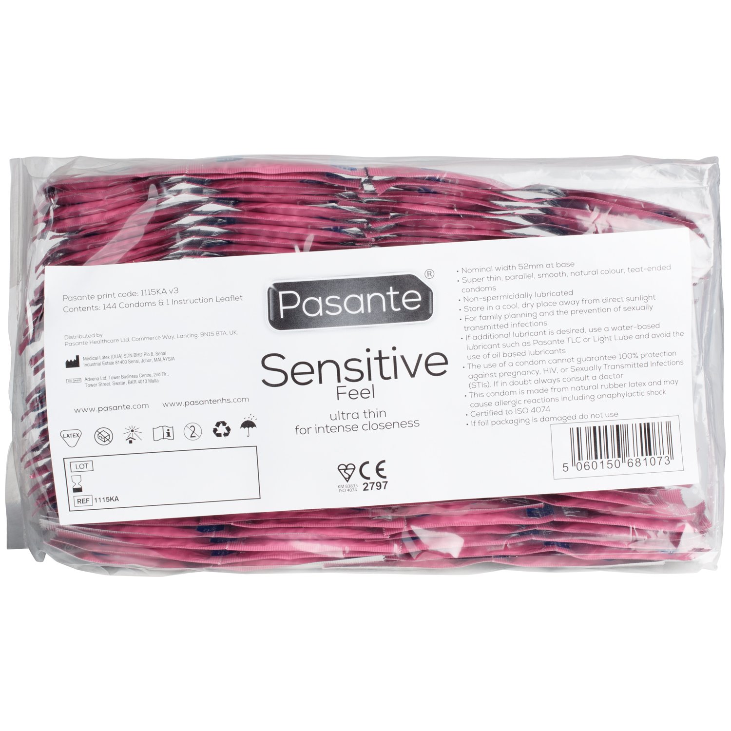 Pasante Sensitive Feel Ultra Tunna Kondomer 144 st - Klar