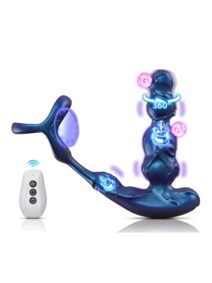 Penerotaty Vibrating Plug + Ballstretcher Prostatavibrator med penisring
