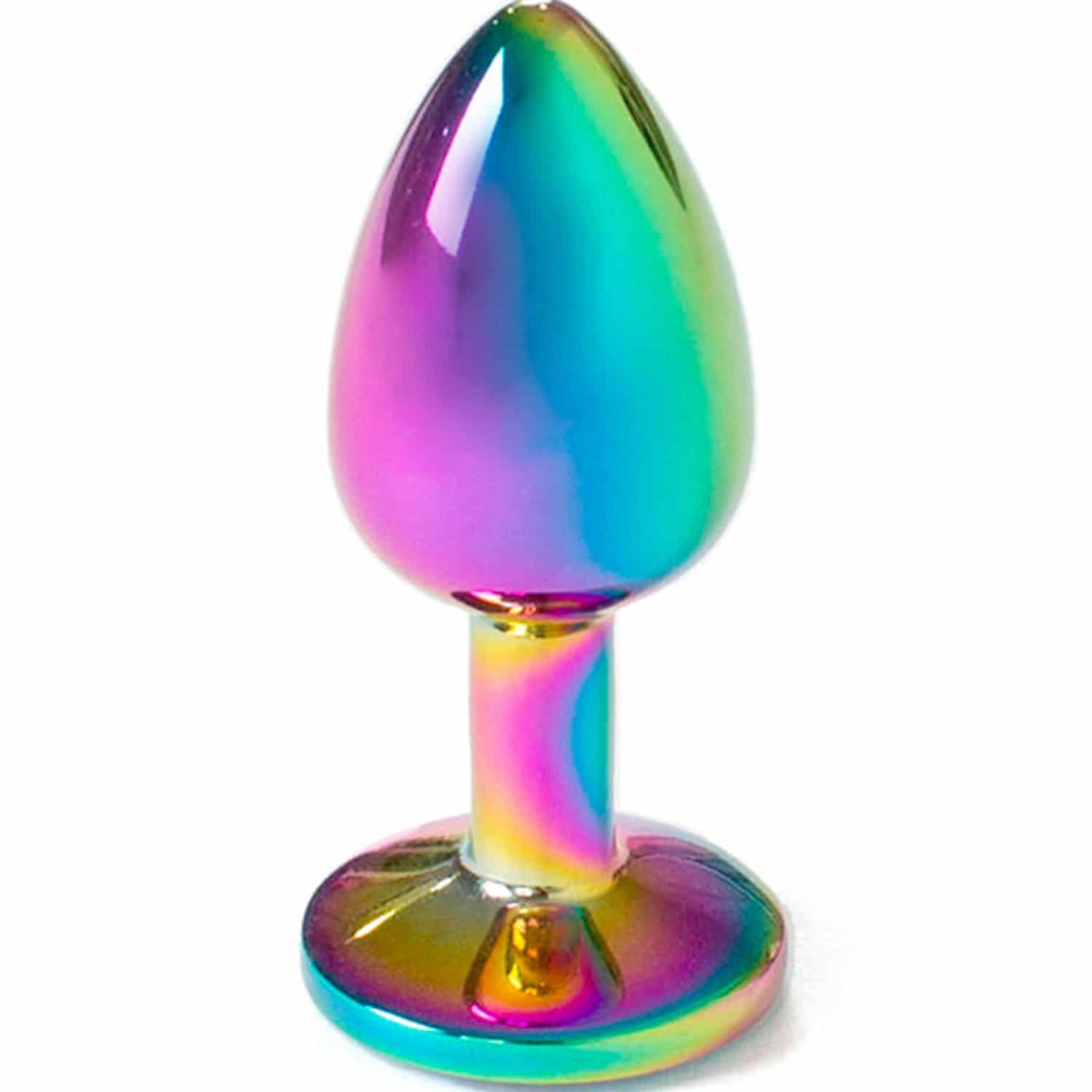 Plug Limited Edition Buttplug - Rainbow Analplugg i metall 7 cm - Small