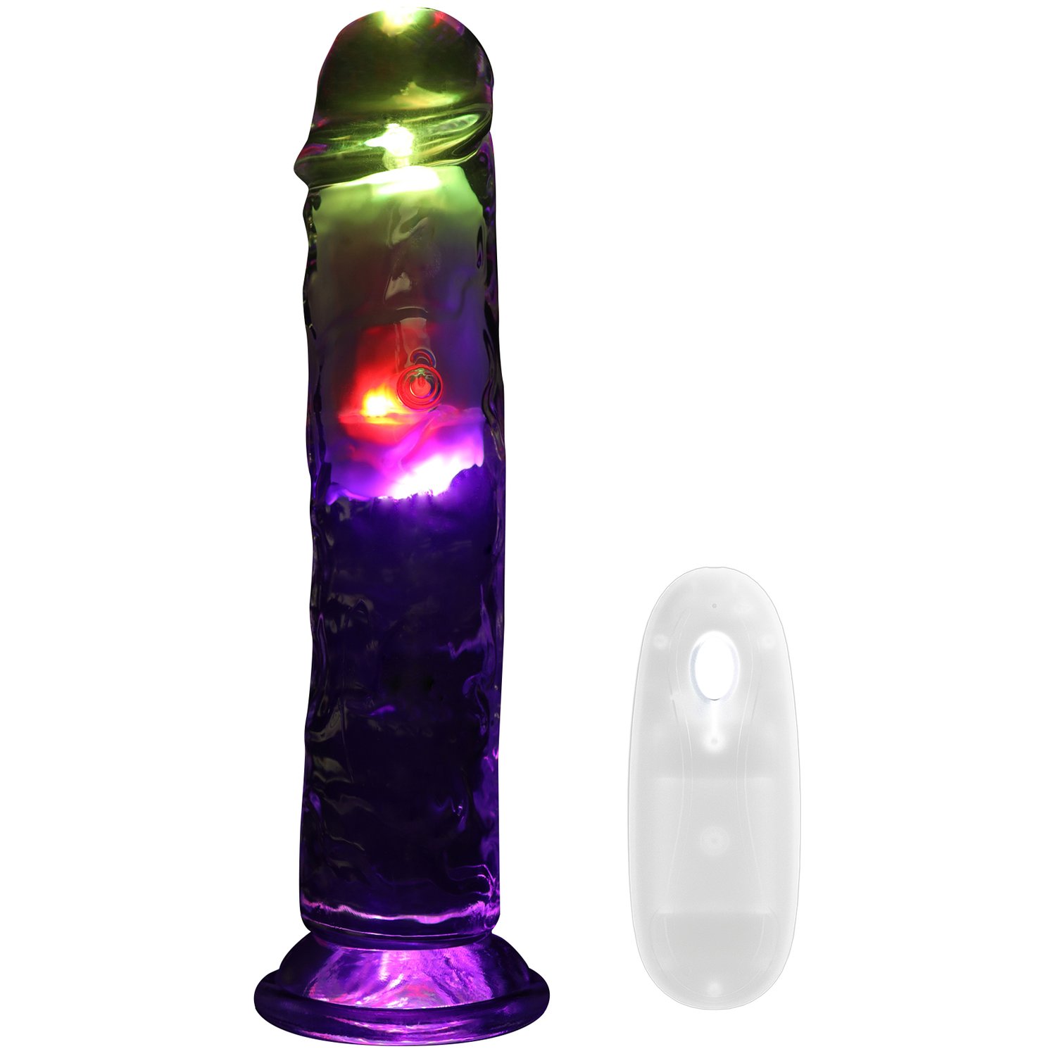 RealRock Fjärrstyrd LED-dildovibrator 22 cm - Klar