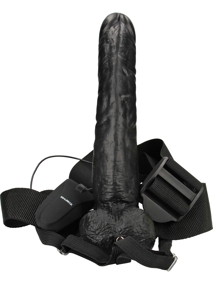 RealRock: Ihålig Realistisk Strap-On-Vibrator, 23 cm