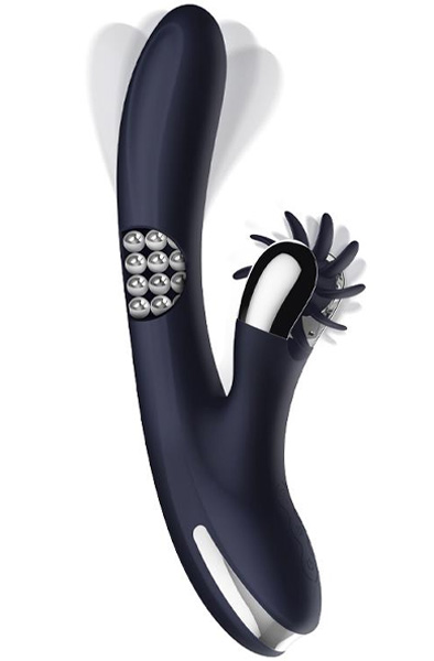 Royalspace Vibe With Rotating Tongues & Internal Beads Vibrator med slickhjul
