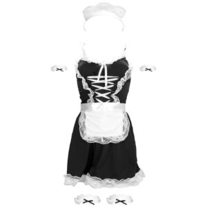 S-Line French Maid Dräkt S/M - SvartVit - S/M