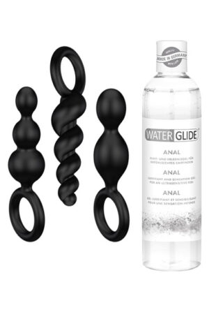 Satisfyer Booty Call Plugs + Glidmedel Anal 300ml Paketerbjudande