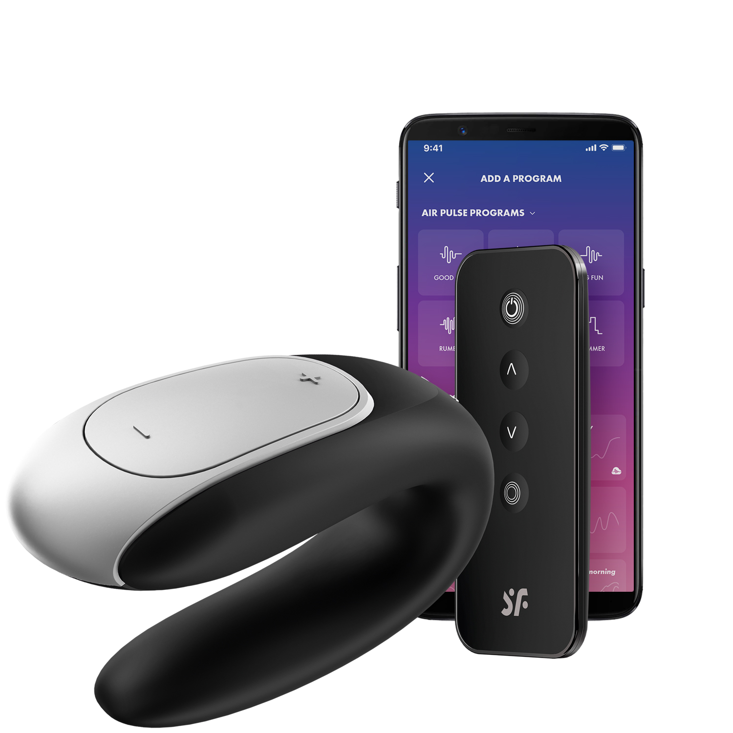 Satisfyer Double Fun Appstyrd Parvibrator - Svart