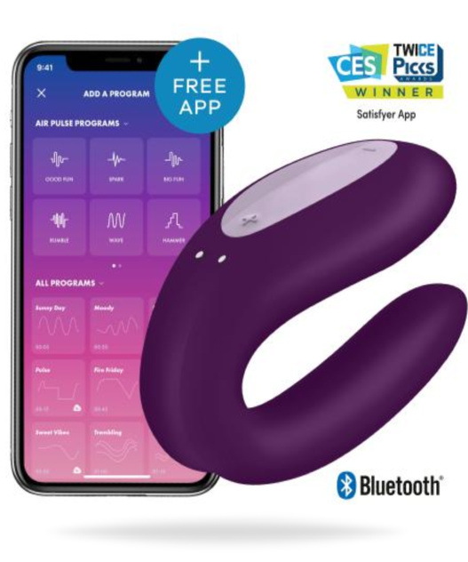 Satisfyer Double Joy Couples Vibrator (Färg: Svart)