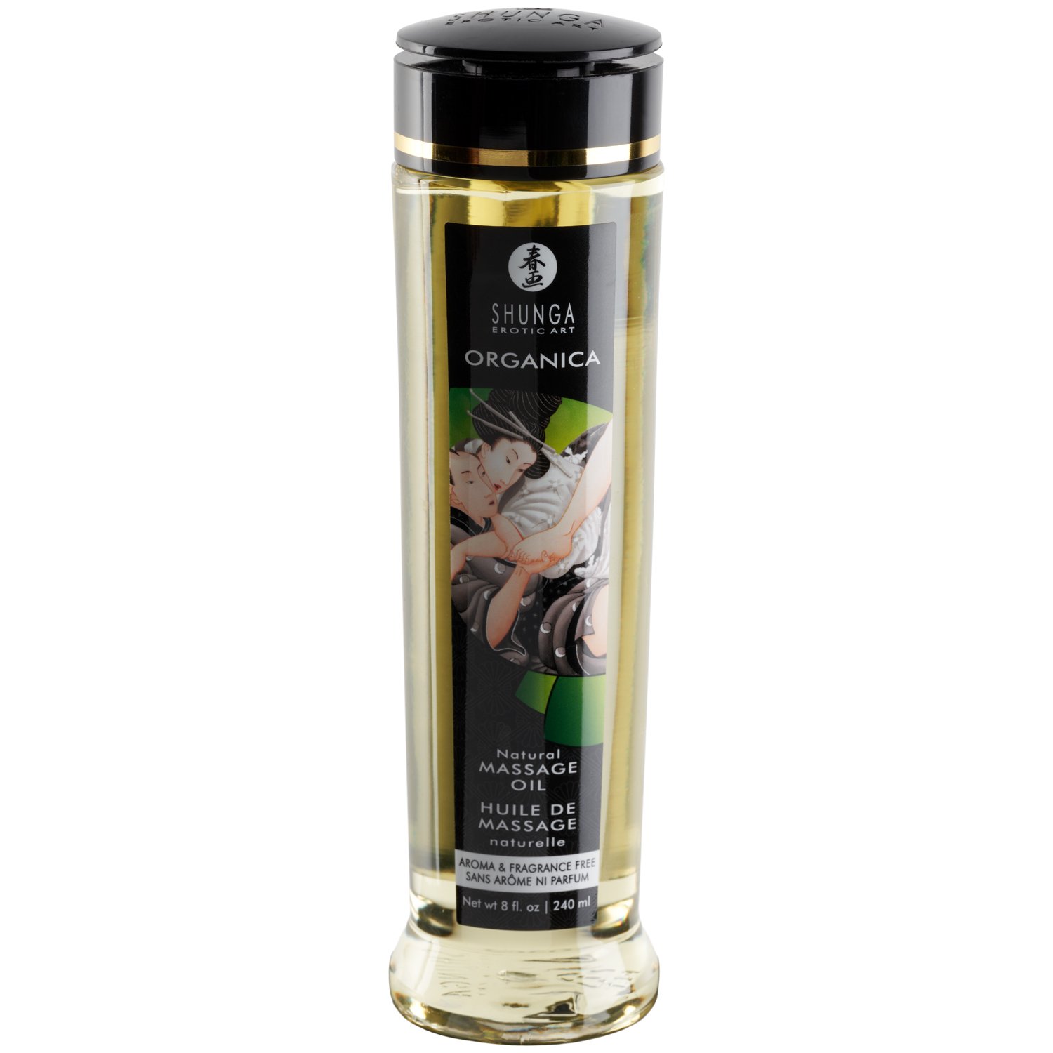 Shunga Organica Sensual Kissable Massageolja 240 ml - Klar