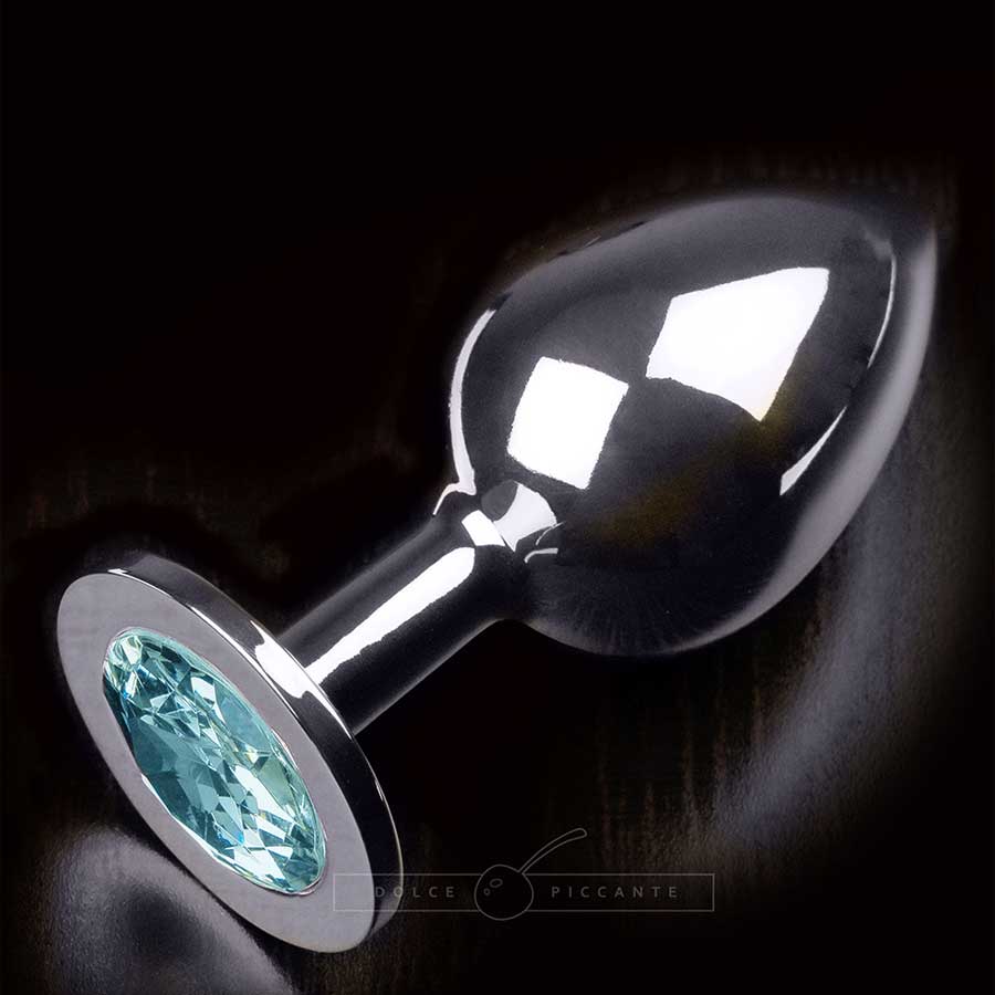 Silver Buttplug - Water Blue, large