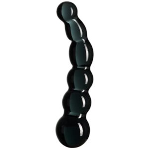 Sinful Black Groove Glasdildo 15 cm - Svart