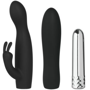 Sinful Double Trouble Rabbit och Wand Bulletvibrator Set - Svart