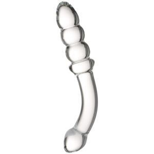Sinful Ribbed Glasdildo 18,5 cm - Clear