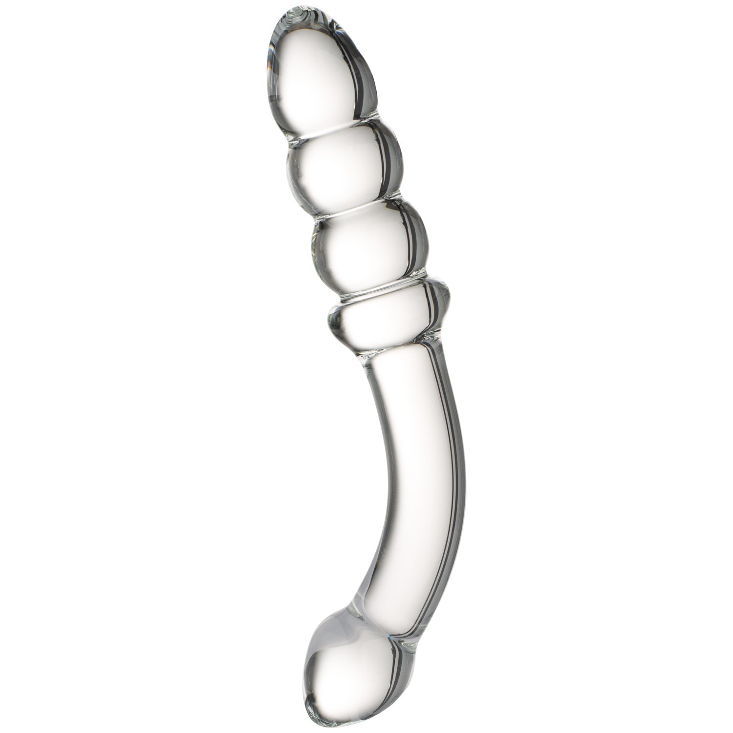 Sinful Ribbed Glasdildo 18,5 cm - Clear