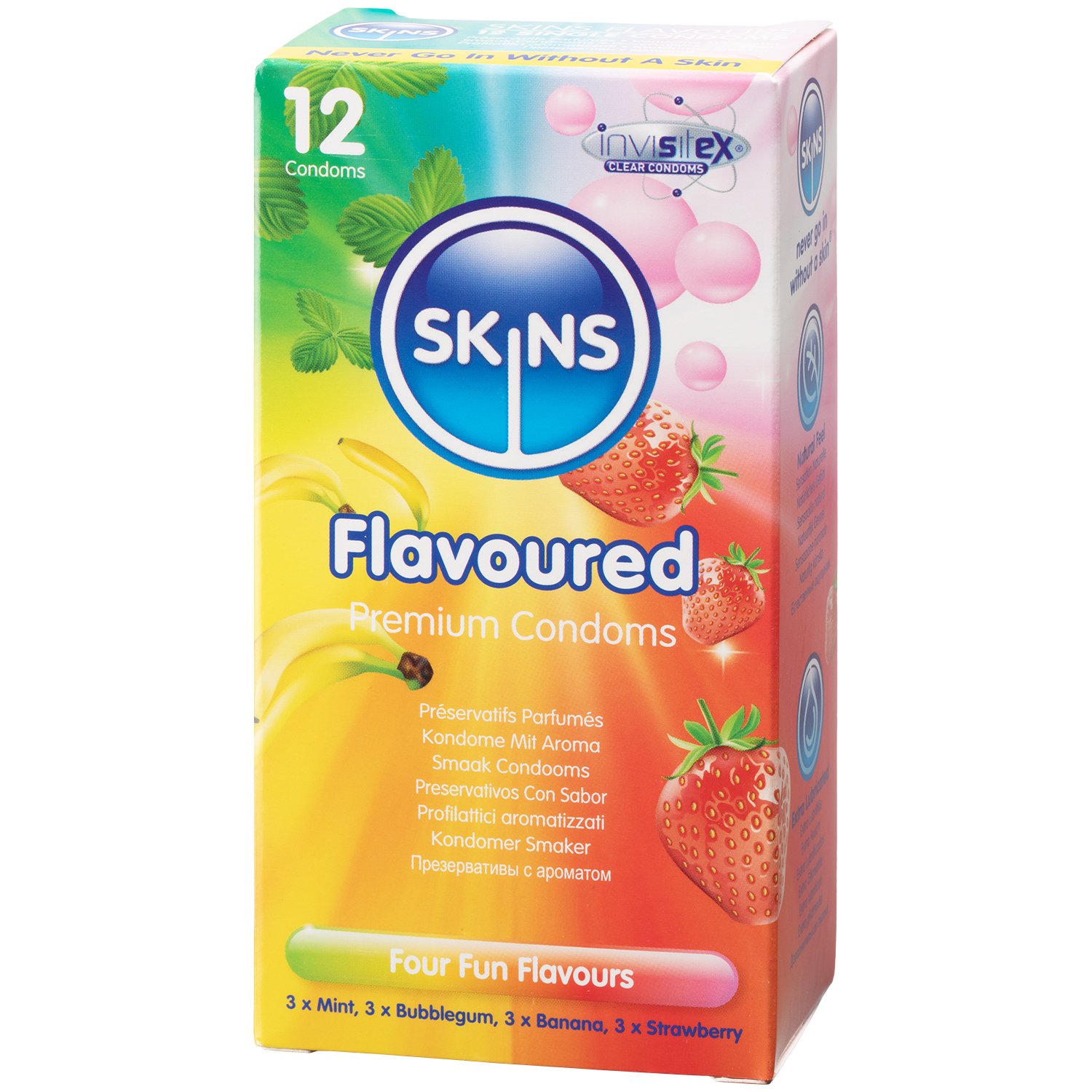 Skins Flavoured Kondomer med Smak 12 st - Klar