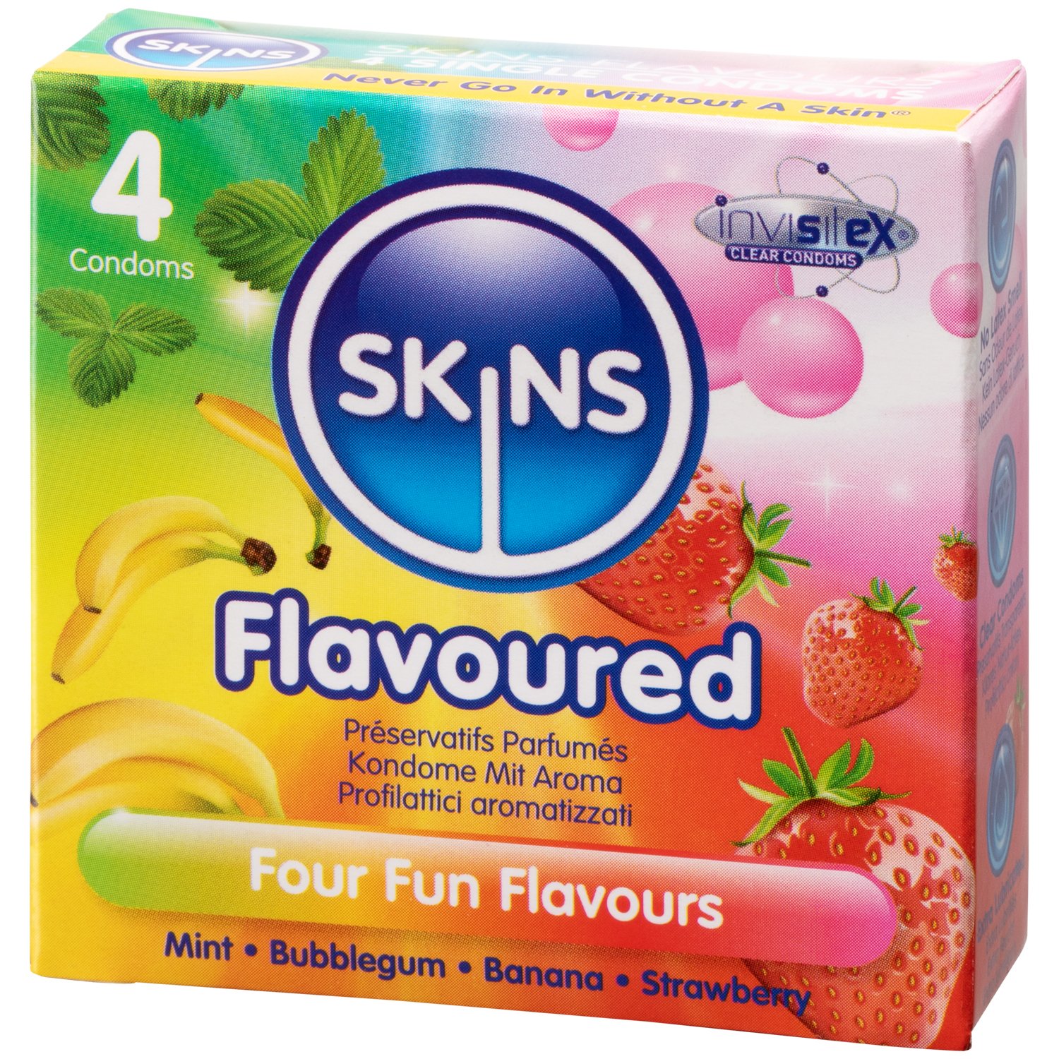 Skins Flavoured Kondomer med Smak 4 st - Klar