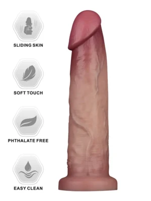 Sliding Skin Pro II Dual Layer Silicone Dildo 22,7 cm Realistisk dildo