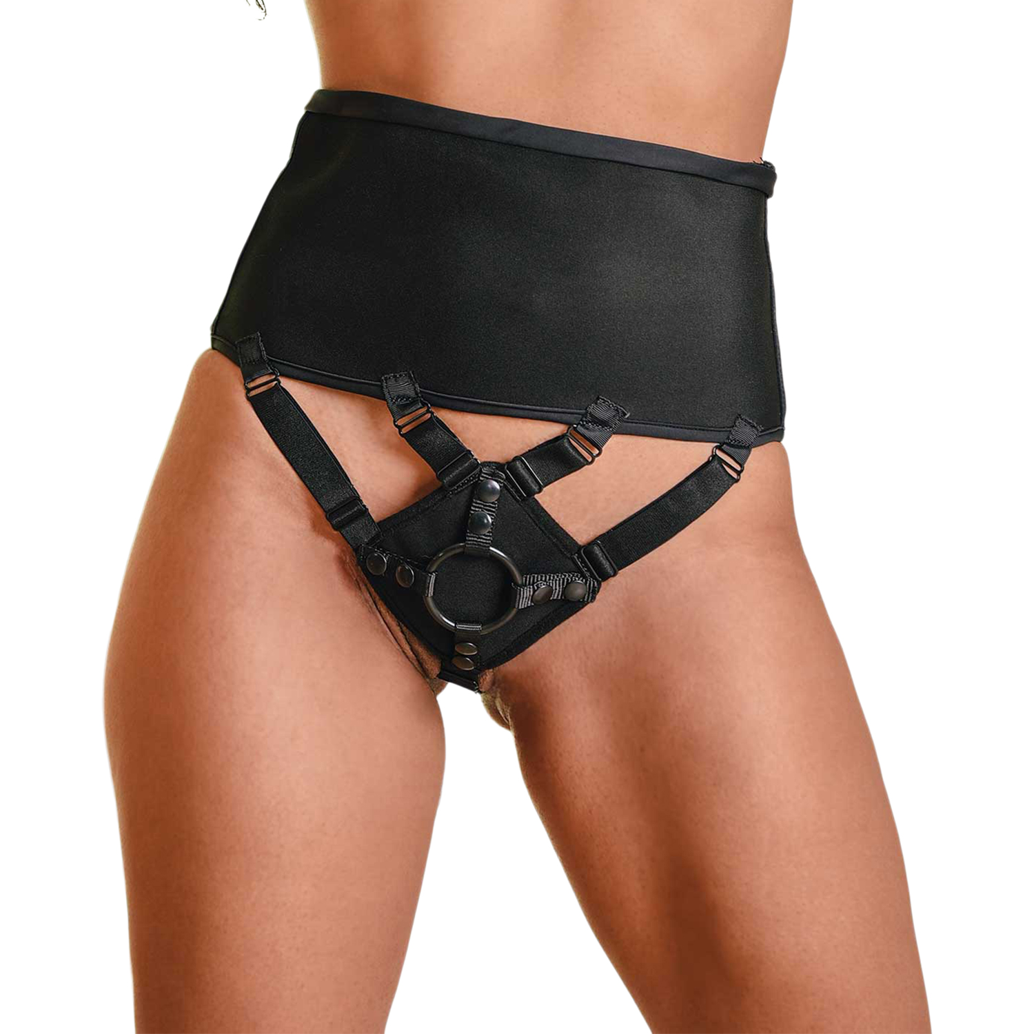 Sportsheets Högmidjad Korsett Strap On Harness - Svart