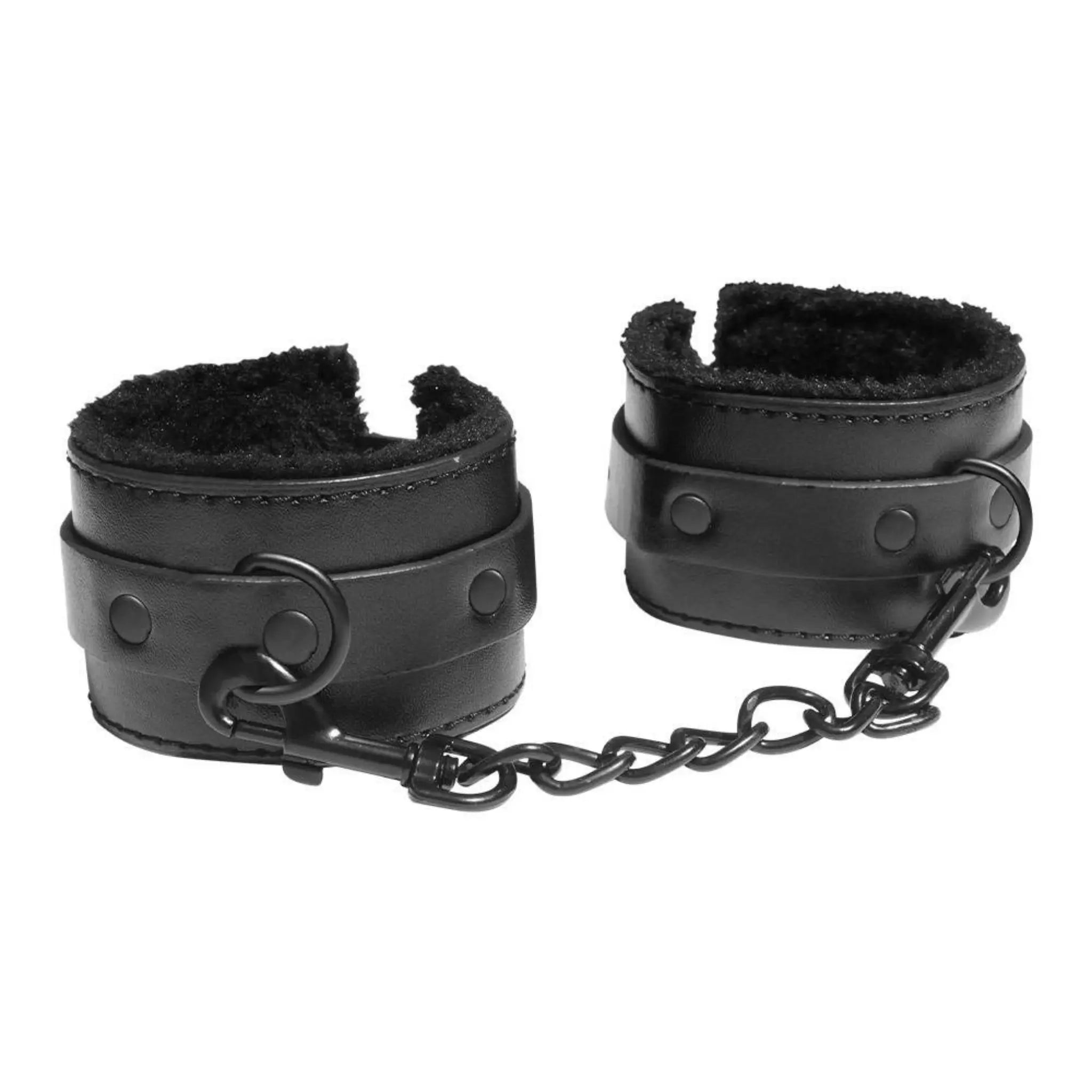 Sportsheets Sex & Mischief Fluffiga Handbojor Svart