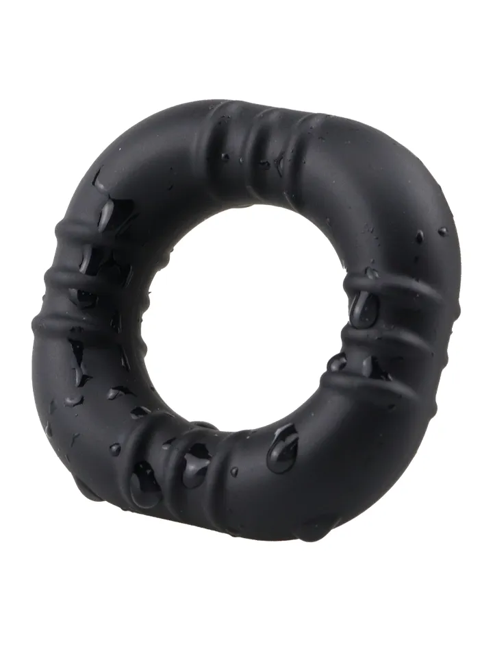 Square Fit Silicone Cock Ring Black Penisring