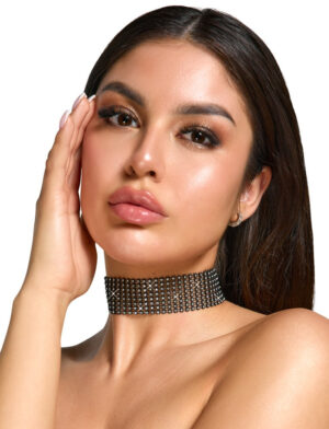 Svart Glittrande Choker