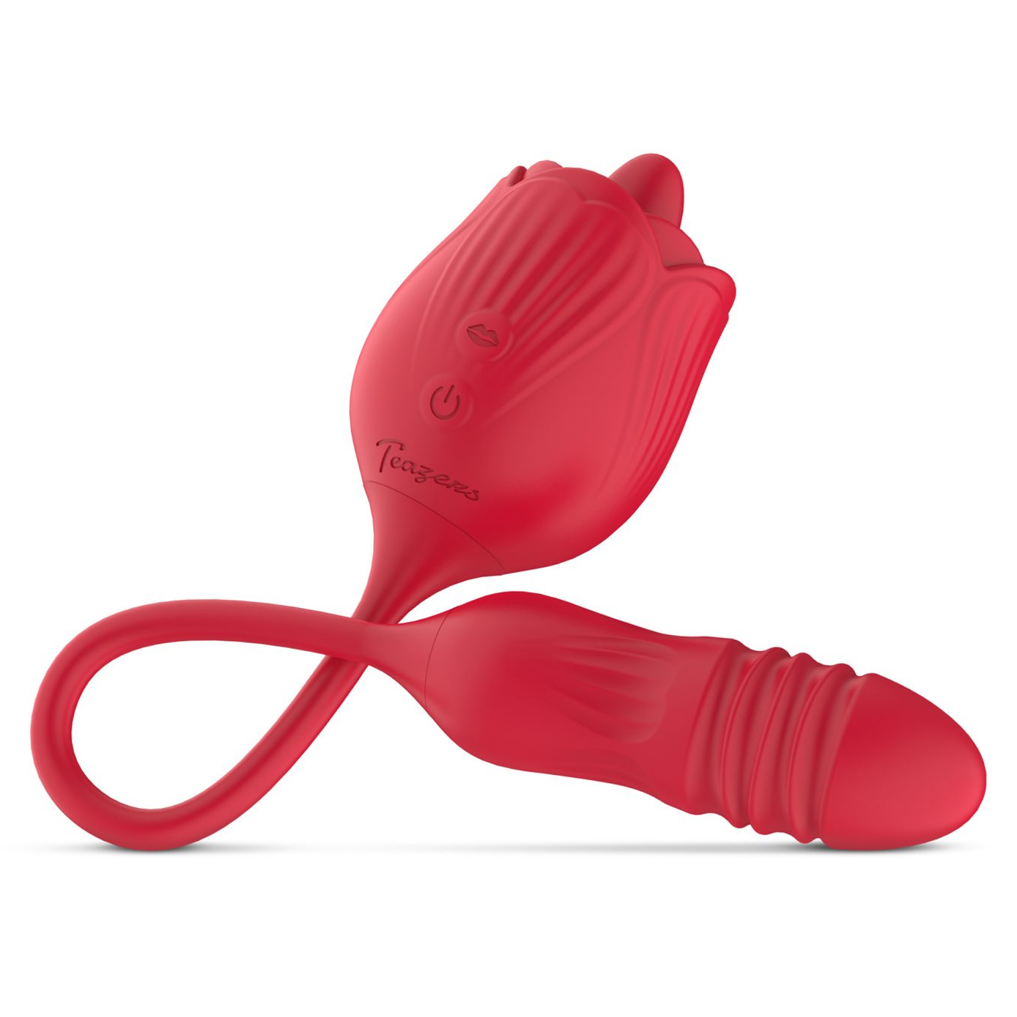 Teazers – Rose Thrusting Dildo Vibrator – Red