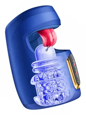 Thrusting & Licking Tongue Motion Cup Automatisk Masturbator