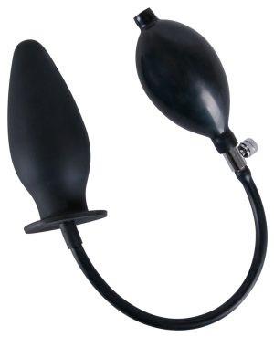 True Black Inflatable Dildo Butt Plug