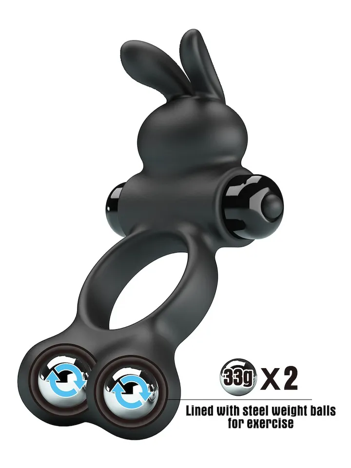 Vibrating Penis Ring With Steel Balls