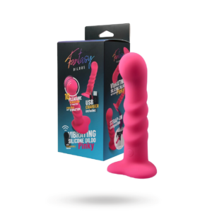 Vibrating Silicone Dildo With Remote Pink 18 cm