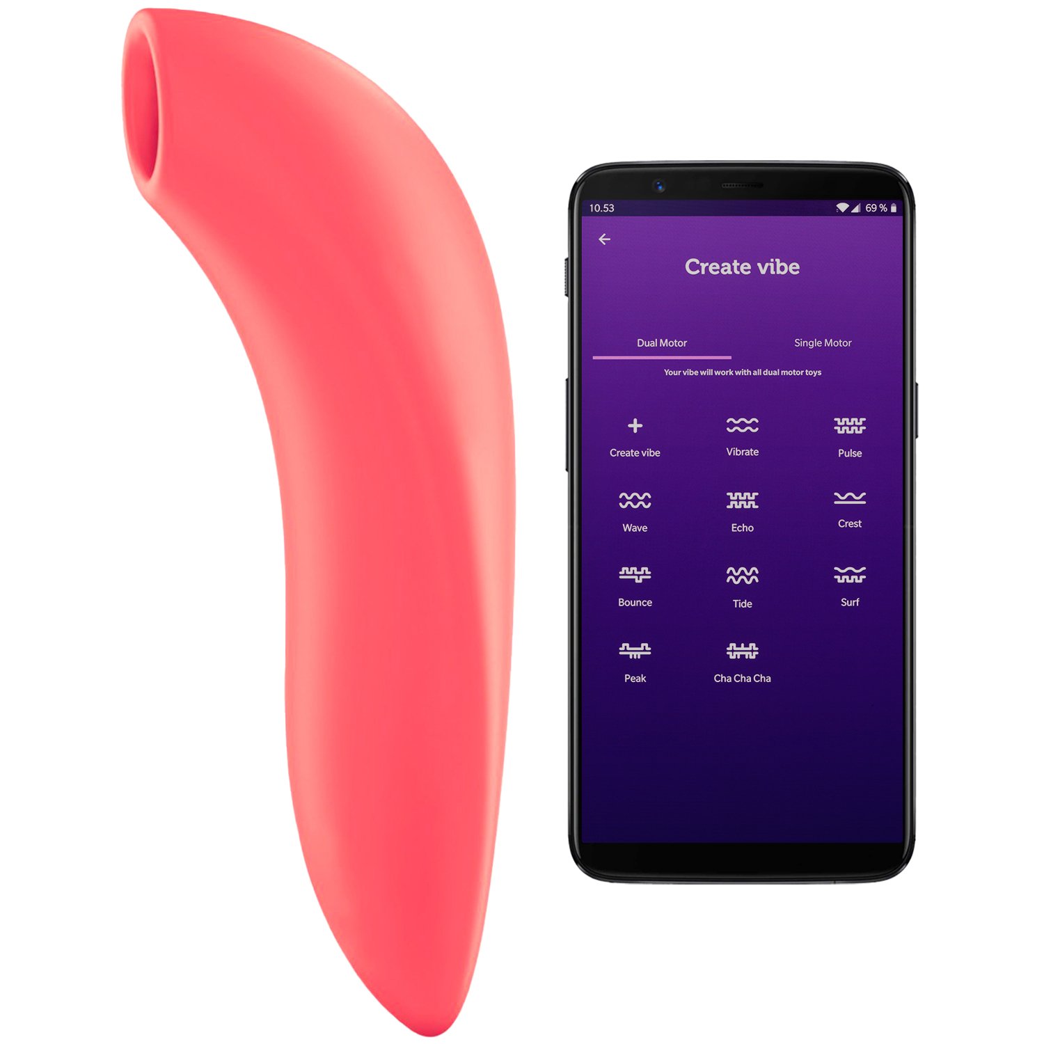 We-Vibe Melt App-styrd klitorisstimulator - Korall