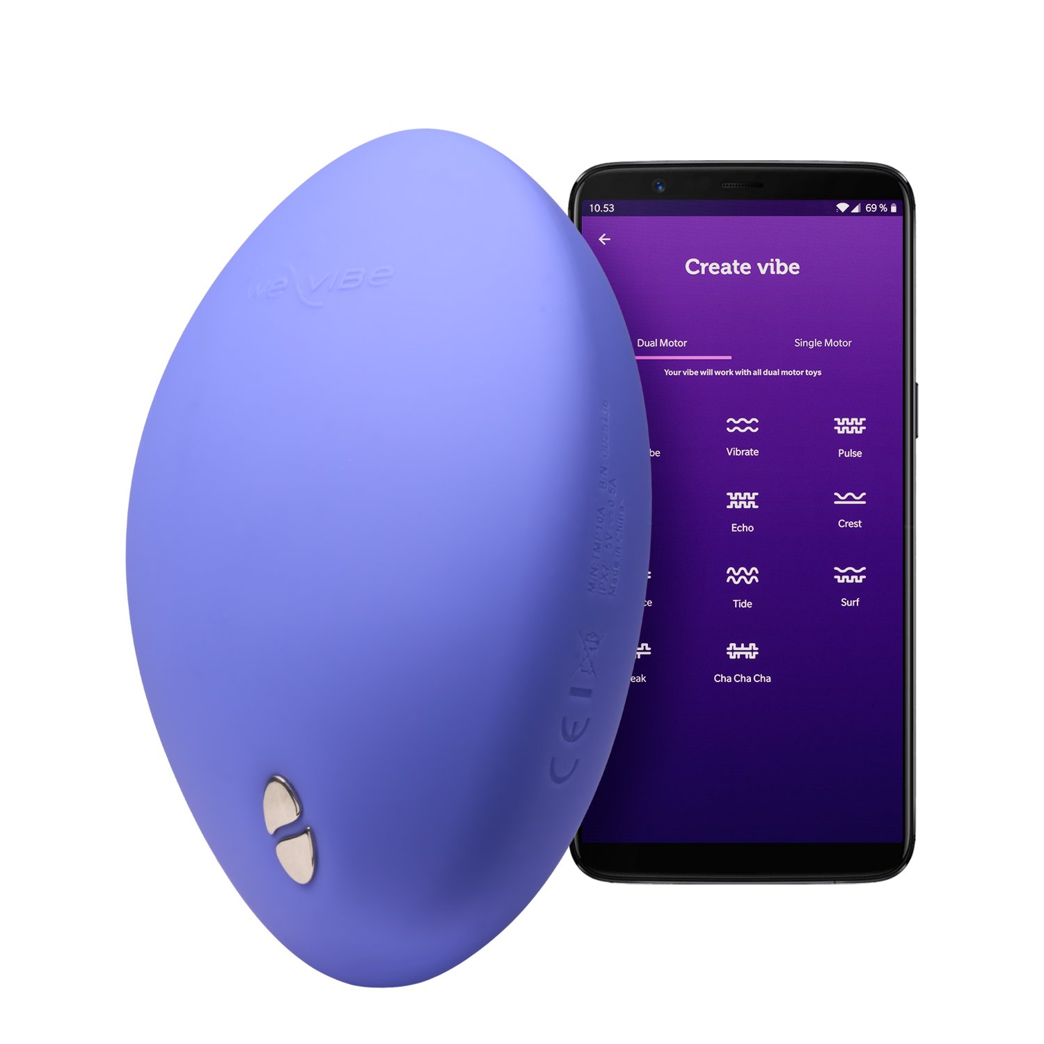 We-Vibe Temp Heat and Cooling Lay-on Vibrator - Lila